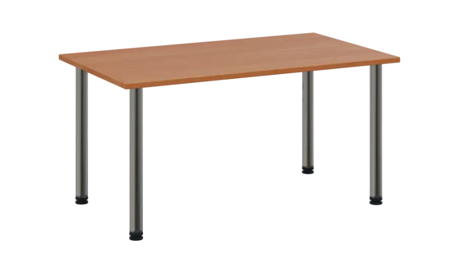 CRTR 140 jídelní stůl, kovová podnož chrom, deska 25 mm, 1394x800 mm, olše jantar